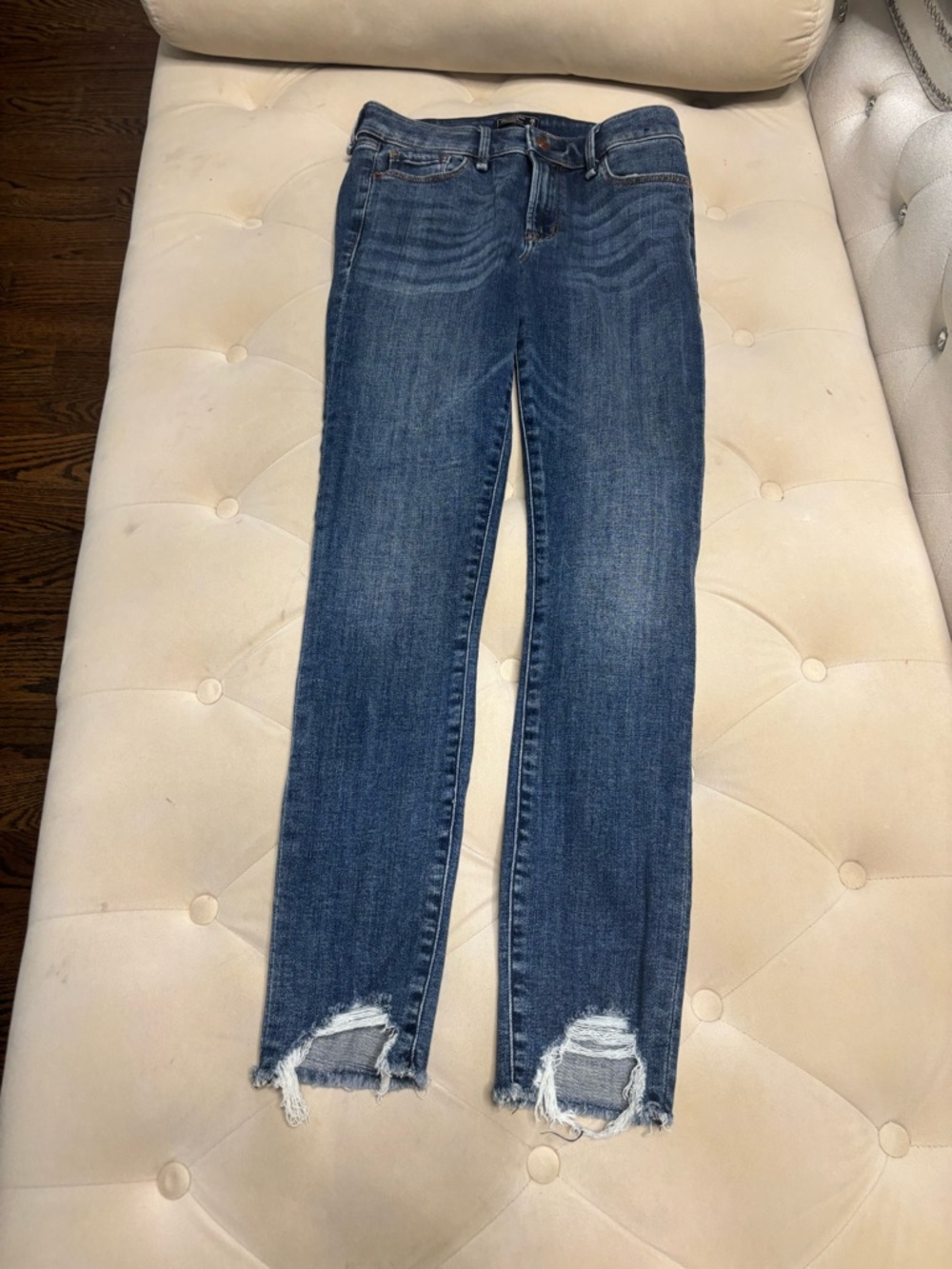 Abercrombie & Fitch Dark Blue Distressed Skinny Jeans